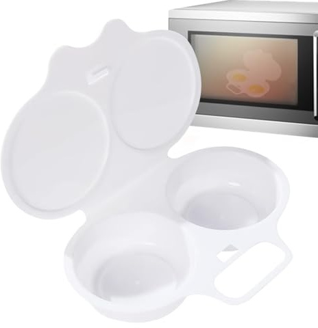 Fabricante de huevos para microondas,Hervidor de huevos para microondas | Huevos de bricolaje Huevos escalfados redondos Capacidad de 2 Vapor para el desayuno