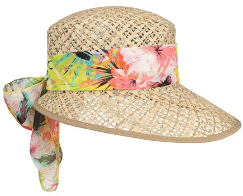 LIPODO Cappello di Paglia Carina Donna - Made in Italy Cappellino Estivo Berretto Visiera da Sole con Estate Primavera/Estate - Taglia Unica Natura