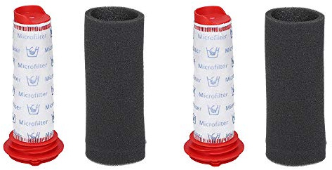 McFilter | 2x Filterset geeignet für Bosch Staubsauger Athlet 25.2v, Athlet Zoo'o BCH6ZOOO Pro Animal BCH6L2560, BCH6L2561 - Ersatz für Zentralfilter 00754176 + Filterschaum 00754175, waschbar
