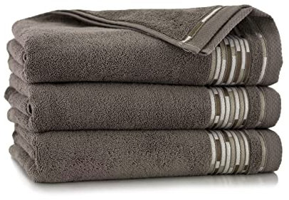 ZWOLTEX Design Handtuch Sets - Badetuch - Handtuch - Gästetuch I 100% Ägyptischer Baumwolle I Sammlung Grafik - Grafik Taupe-587 2X(70x140)