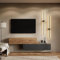 Planetmöbel TV Wohnwand Wohnzimmer 2X 140 cm Gold Eiche/Anthrazit - Gold Eiche, Modern, TV Schrank mit 2 Klappen als Stauraum, hängend oder stehend