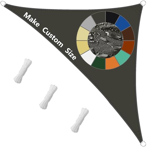 Sichtschutz Sonnensegel Wasserdicht Dreieckig 3x4x5M,95% UV-Schutz, witterungsbeständig und reißfest aus 420D Oxford-Stoff mit Befestigungsset für Garten und Balkon-Dunkelgrau