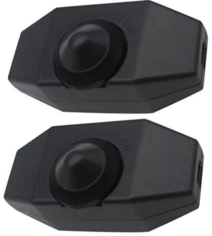 Artibetter Dimmer Per Luci a Led Regolabile Manopola Rotante, Mini Dimmer Per Lampade Domestiche, Set Da 2 Pezzi, Controllo Luminosità 0-100%, Accessorio Per Rinnovo Lampade 220v Nero