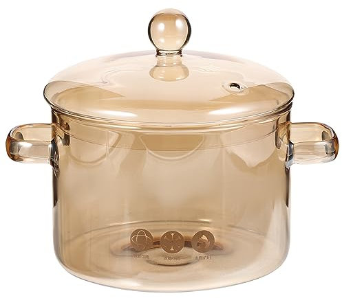 Cabilock Pentola per Stufato in Vetro Pentola per Cucinare con Coperchio Utensili da Cucina per Uso Facile da Pulire e Trasparente per Cottura Compatibile con Fornelli Gas Congelatore e for
