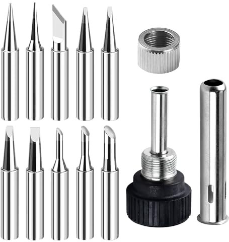 10 Pièces Pointes de Fer à Souder 900M-T Sans Plomb avec Manchon de Soudage, Panne Fer à Souder, Fer à souder sans plomb de remplacement,Sans Plomb Pointes de Fer à Souder de Remplacement