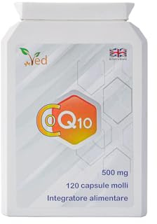 VED Coenzima Q10, Ubiquinona obtenida por fermentación natural, 500 mg, 120 cápsulas blandas (Paquete de 2)