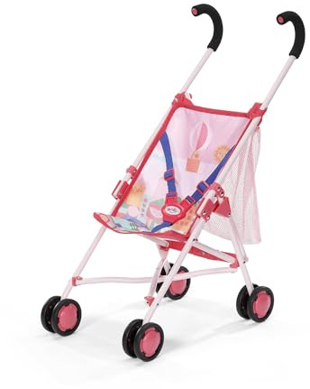 BABY born Passeggino per bambole con borsa rosa, cintura a 3 punti, pieghevole