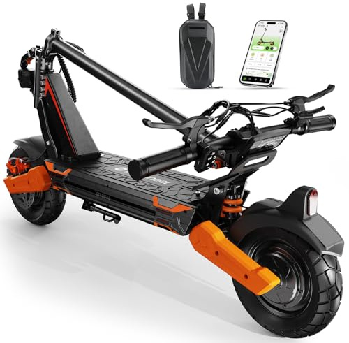 isinwheel GT1Dual Trottinette Électrique Adulte Tout Terrain, Double Moteur Commutable, Batterie 48V 13Ah 60 km Autonomie, Pneus 10 Off-Road, Clignotants LED, Double Frein, Pliable, Charge Max 150 kg