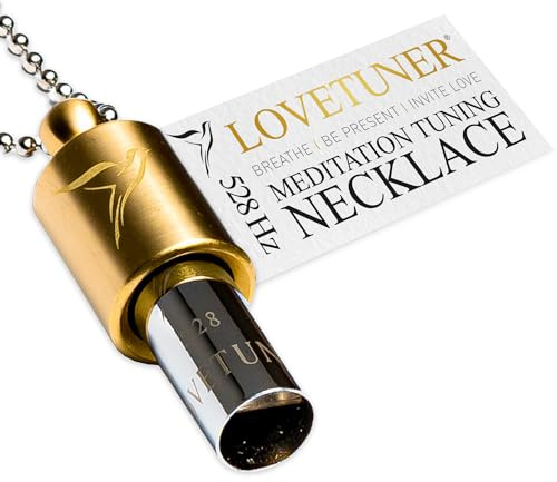 LOVETUNER Mindful Breathing Meditation Necklace | Love Frequency Solfeggio 528Hz | Stress Relief Whistle Necklace | Promotes Calm Through Soundhealing and Breathwork