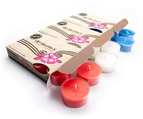 Fruit & Berry Premium Tealight Candles Variety 3 Pack (18 Highly Scented Tea Lights) - Coconut Lime Verbena, Grapefruit, Lemon Blueberry - Made with Natural Fragrance Oils - Fruit & Berry Collection