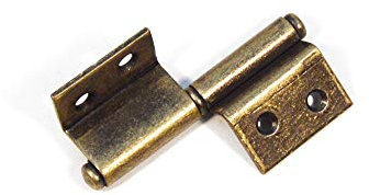 70x28mm Eisenscharniere zwei Blätter rechteckige Tür Scharnier Alt Gold Möbel Antik Restaurierungsshop Veraltete Beschläge Vintage Schabby Möbelband Rechts