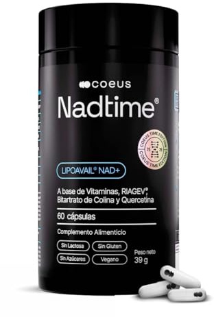 COEUS NadTime Suplemento NAD+ Liposomal con Vitaminas B6 B12 Folato Quercetina 60 Cápsulas 30 Días