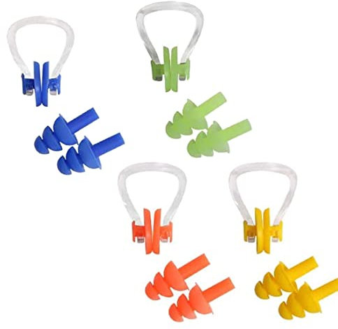 Teegxddy 12 PCS nasenklammer schwimmen nasenklammer schwimmen kinder nose clip schwimmen nasenklammer nasenklammer kinder ohrstöpsel schwimmen kinder ohrstöpsel schwimmen silikon (4 set)
