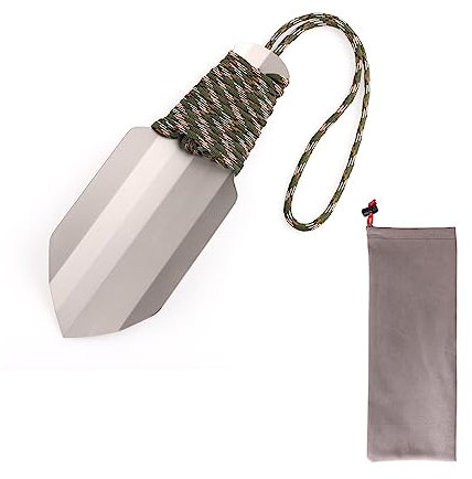 Valken Campingschaufel Ultraleichte Titanium Backpacking Schaufel Wanderkelle Gartenkelle Kleine Töpfchenschaufel Pik Zwei Kelle mit Clip für Camping im Freien