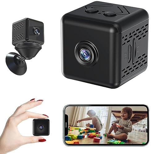 VELER Mini Cámara Full HD 1080p, Cámara de Vigilancia WiFi Interior Exterior, Cámara de Seguridad inalámbrica con Detección de Movimiento, Visión Nocturna, Cámara con Grabación a 30 Fps