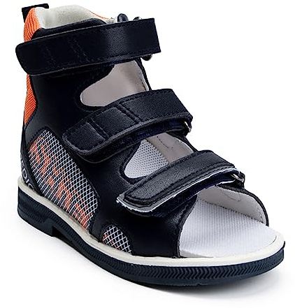 Orthopop Sandalias ortopédicas para niñas con estampado de corazón de amor,zapatos correctivos AFO de caña alta con soporte para el arco y el tobillo