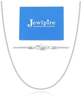 Jewlpire 925 Sterling Silver Chain Necklace for Women, 1.3MM Box Chains Silver Chain for Women Italian & Thin & Sturdy Womens Chains Necklace, 14 Inches