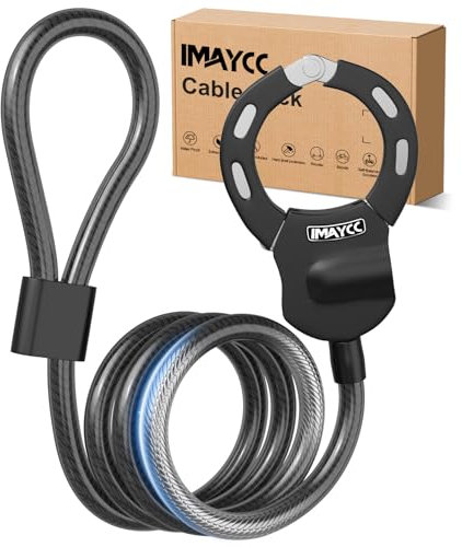 IMAYCC E Scooter Schloss mit Schlüssel, 14MM Dickes Kabelschloss Fahrrad Hohe Sicherheit, 100CM Anti-Diebstahl Schloss für E Scooter, E Roller Schloss, Ideal für Scooter Roller, Fahrrad, Kinderwagen