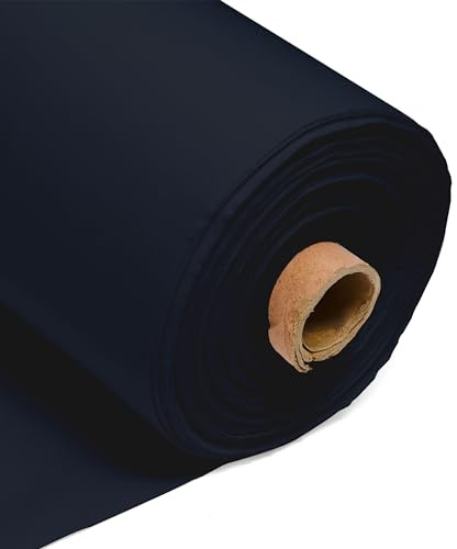 Marinblå 100 % bomull vanligt tyg 60 tum 150 cm brett 150 GSM material - sömnad, klädtillverkning, quiltning, gardinfoder, örngott och kassar av CRAFT Queen LTD - 1 meter
