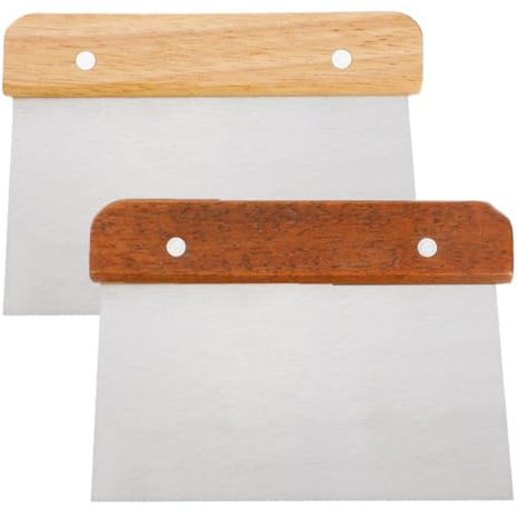 EOYVAIL Spatole，Raschietto per pasta, raschietto per pasta in acciaio inox, raschietto da cucina con manico in legno, raschietto per pasticceria, tagliapasta (2 pezzi)