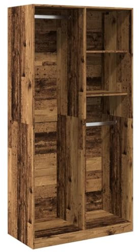 vidaXL Kleiderschrank, Garderobenschrank mit Stauraum, Hochschrank für Schlafzimmer, Flurschrank Dielenschrank, Modern, Altholz-Optik Holzwerkstoff