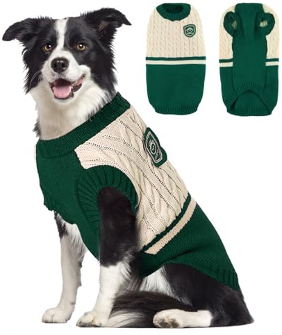 Maglione per cani, stile Shyllin Preppy, maglione invernale per cani, adatto per cani di piccola e media taglia e gatti, Natale, maglione per cani (XL)