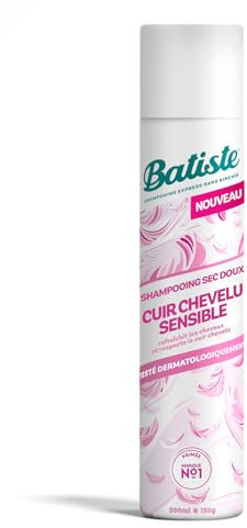 Batiste Shampooing Sec, Cuir Chevelu Sensible Légèrement Parfumé, Testé Dermatologiquement, Respecte le Cuir Chevelu, Sans Rinçage, Formule Légère pour des Cheveux Rafraîchis, à l'Aloe Vera, 200ml