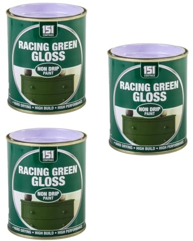 DIOXSTAR Racing Green Gloss Non-Drip Paint, Fast Drying, High Build, High-Performance Paint, Gloss Finish, Interior and Exterior Use, Suitable for Wood, Metal, 300ml (3 PCS)