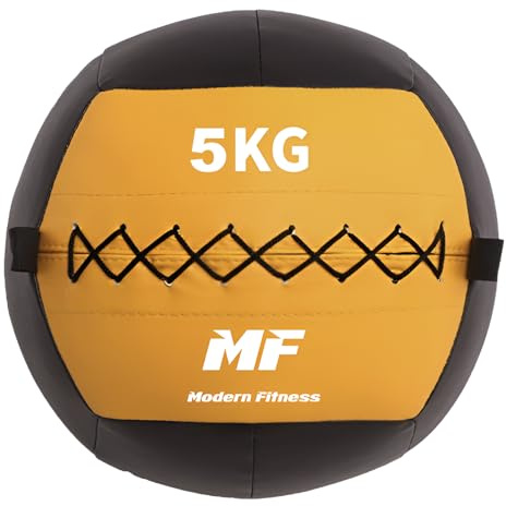 Modern Fitness Wall Ball Medicine Ball Premium Core Training Choose 5kg 6kg 7kg 8kg 9kg 10kg Durable and Hardwearing (5kg Yellow)