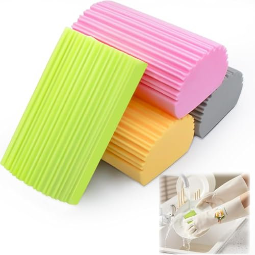 NISENTIA Staubschwamm, 4 Stück Damp Duster, Schmutzradierer Schwamm Wiederverwendbar, Zauberschwamm, Radierschwamm Schmutzradierer für Haushaltsreinigung von Glas,Spiegeln,Jalousien,Geländern