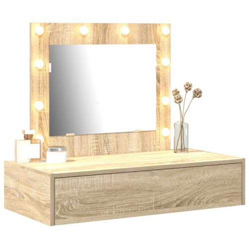 vidaXL Smyckebord med låda Brun 83 x 40 x 70 cm Konstruerat trä, Modern sminkbord, stiligt mittpunkt, praktiskt sovrum, rektangulär byrå med förvaring, elegant design