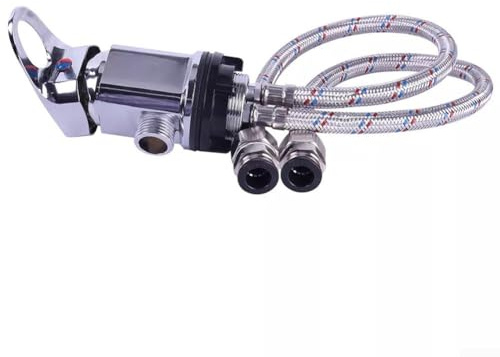 Rubinetto miscelatore doccia, rubinetto doccia a leva singola, versatile 12 miscelatore per doccia, viene fornito con tubo di coda in acciaio inossidabile da 800 mm per camper