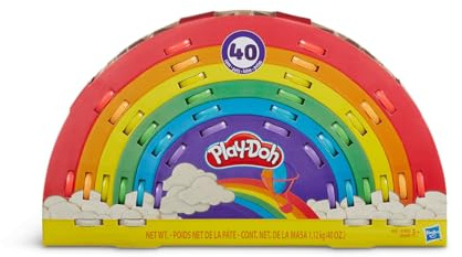 Play-Doh Rainbow Pack, 40 Fun-Size Cans with Tools, Ages 3+, 28.3g Each