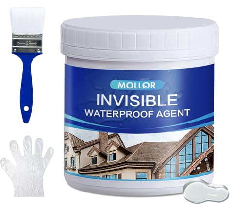Mollor Transparent Waterproof Adhesive, 35oz Leak Invisible Waterproof Sealant for Roofs, Walls, Bathroom, Shower, Window Sills, Indoor & Outdoor Water Proof Paint