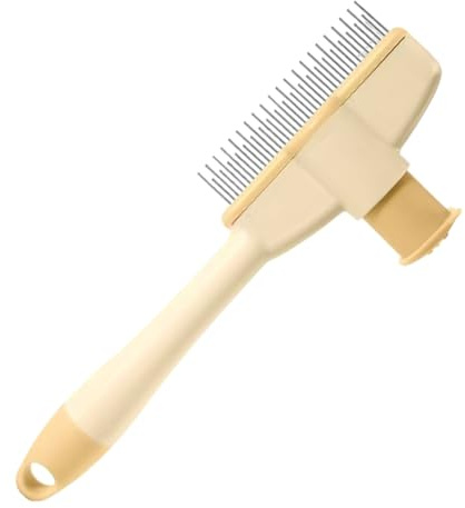 Peigne Anti-Puces pour Chats | Brosse de Toilettage Anti-Tiques pour Chats à Poils Épais,Brosse De Toilettage Douce Avec Bouton De Libération, Extracteur De Tiques Accessoires Pour Animaux Pour Poils
