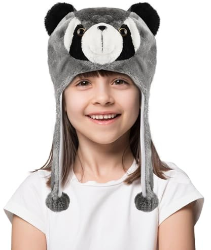 CHONGQILAO Sombrero de Animal de Peluche, Sombrero de Peluche Gorro de Animal, Sombreros Divertidos Gorros Graciosos, Felpa Gorro de Invierno para Cosplay, Cumpleaños, Halloween, Carnaval, Navidad