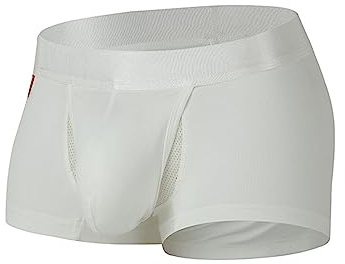 Generiskt sommarmode personlighet kreativ bekväm medium platt kulseparation boxershorts för män, Vit, M