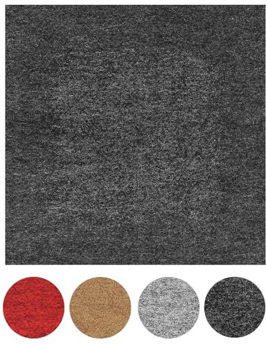 andiamo Teppichfliesen selbstklebend - Bodenbelag aus Nadelfilz, zuschneidbare Filzfliesen für Wohnräume, Teppich Bodenbelag, Standard 8 m² - 50 Stück, Anthrazit