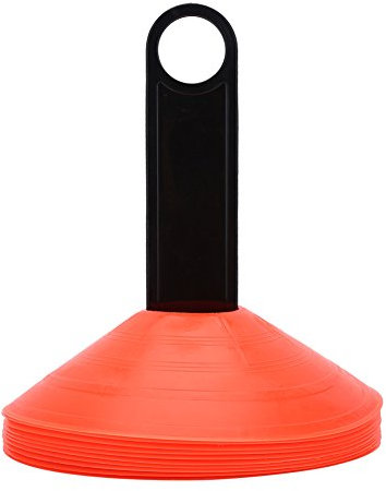 VGEBY1 10 Stück Trainingshütchen, Praktische Fußballhütchen mit Feldkegelmarkierern für Fußballsport Schnelligkeitstraining(Orange) Fußball Liefert