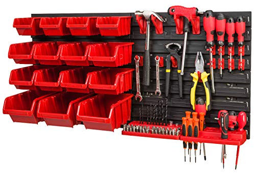 Lagersystem 772 x 390 mm Stapelboxen Wandregal Box Sichtlagerkästen Schüttenregal Lagersystem 15 Boxen