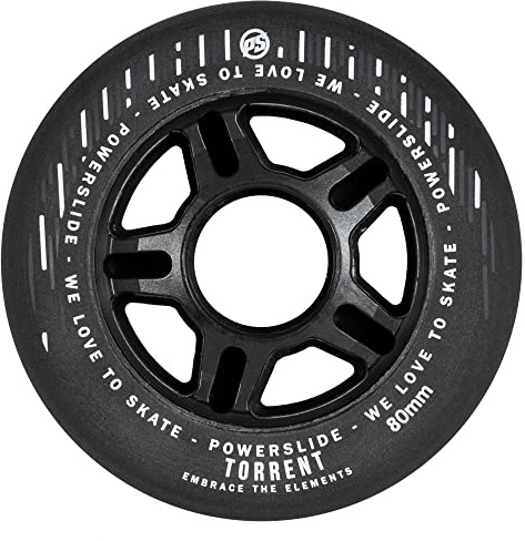 Powerslide Roue Roller en Ligne Torrent Rain, 80mm/84a Black, 4-Pack