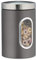 Relaxdays 1 x Vorratsdose, 1,4 L, mit Deckel und Sichtfenster, für Kaffee, Mehl, Pasta, Aufbewahrungsdose Küche, Metall, grau