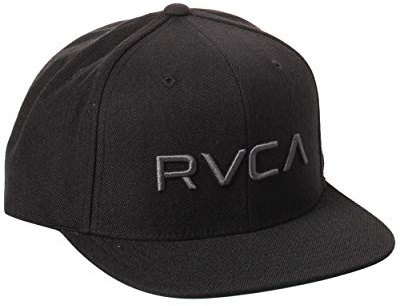 RVCA Men's Adjustable Straight Brim Snapback HAT/Black/Charcoal, 1SZ