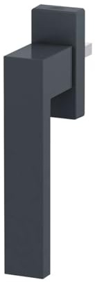 Design Aluminium Fenstergriff Dublin - pulverbeschichtet, Farbe:Grau RAL 7016 (matt), Stiftlänge:45mm