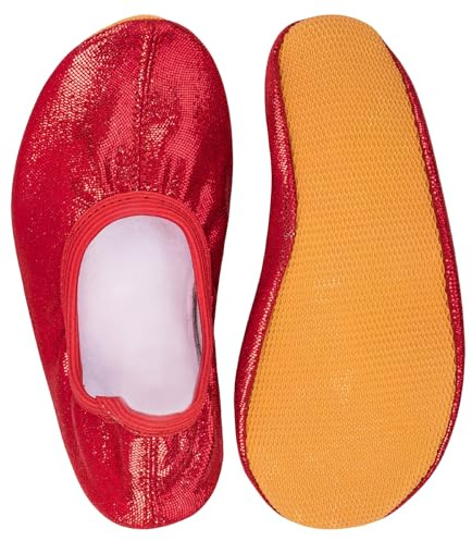 Siegertreppchen® Scarpe da Ginnastica Artistica 35 Rosso - Scarpe da Ballo per Ragazze, Ragazzi e Adulti