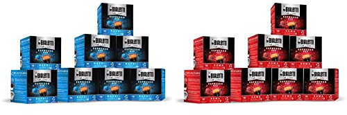 Bialetti Caffè D'Italia, Multipack 128 Capsule, 8 Box da 16 Capsule, Napoli e Roma, Intensità 9 e 10, 100% Alluminio