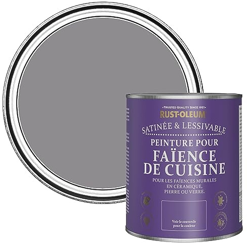 Rust-Oleum Purple water resistant Kitchen Tile Paint in Satin Finish - Iris 750ml