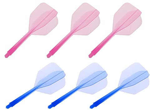 SEABABOO 6PCS Integrated Dart Schaft und Flights Integrierte Dartschäfte und Dart Flights und Schäfte Dart-Flight-Set Integrierter Transparenter Dartschaft ABS mit integrierter Dartwelle