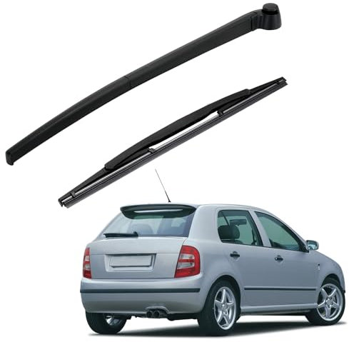Limpiaparabrisas Trasero de Coche Reemplazo Compatible con Skoda Fabia I Combi 2001-2007, Juego de Brazo y Hoja de Kit de limpiaparabrisas Trasero de Coche Impermeable