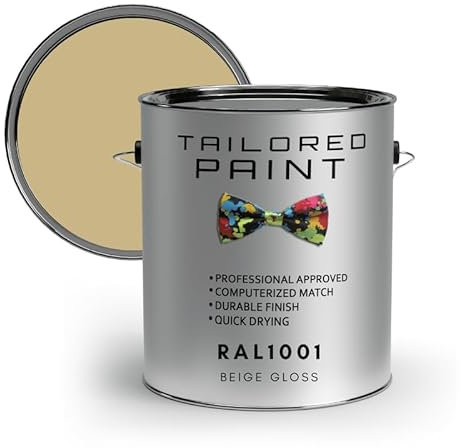 Tailored Paint uPVC Window & Door 1K Paint Brush or Spray On - Matt Finish - RAL1001, Beige Gloss - 250ml Tin